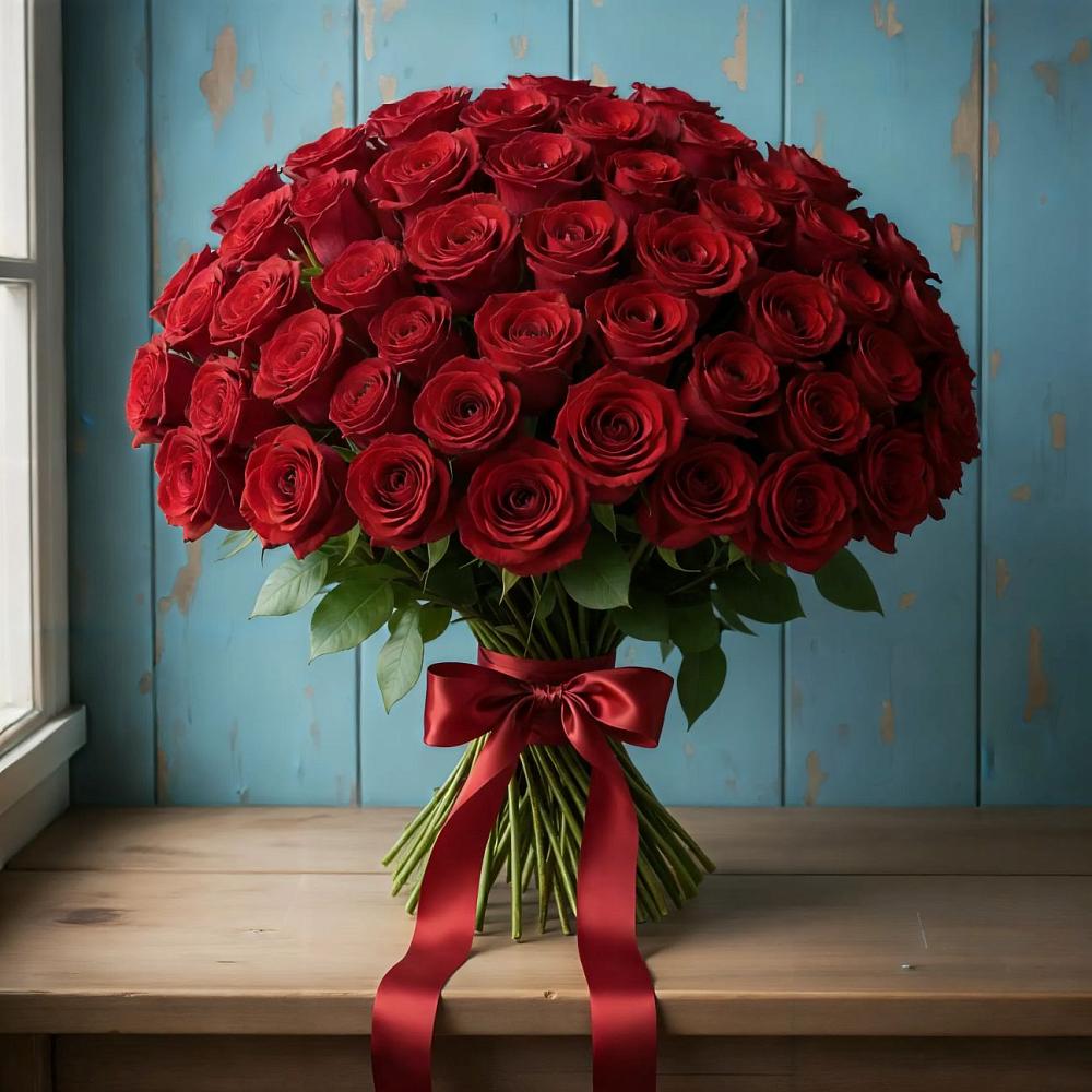 Букет Красные розы Блэк Меджик в Дединово