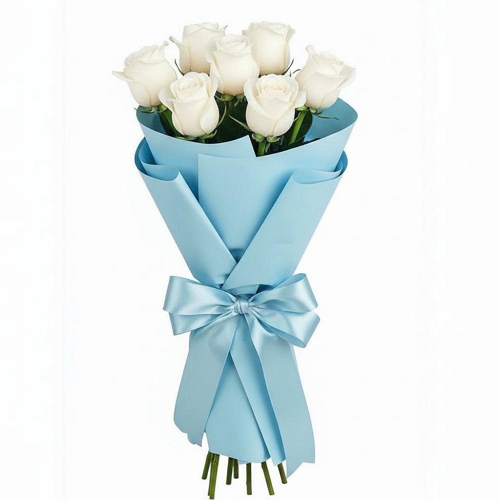 Букет 7 белых роз Проуд в Дединово