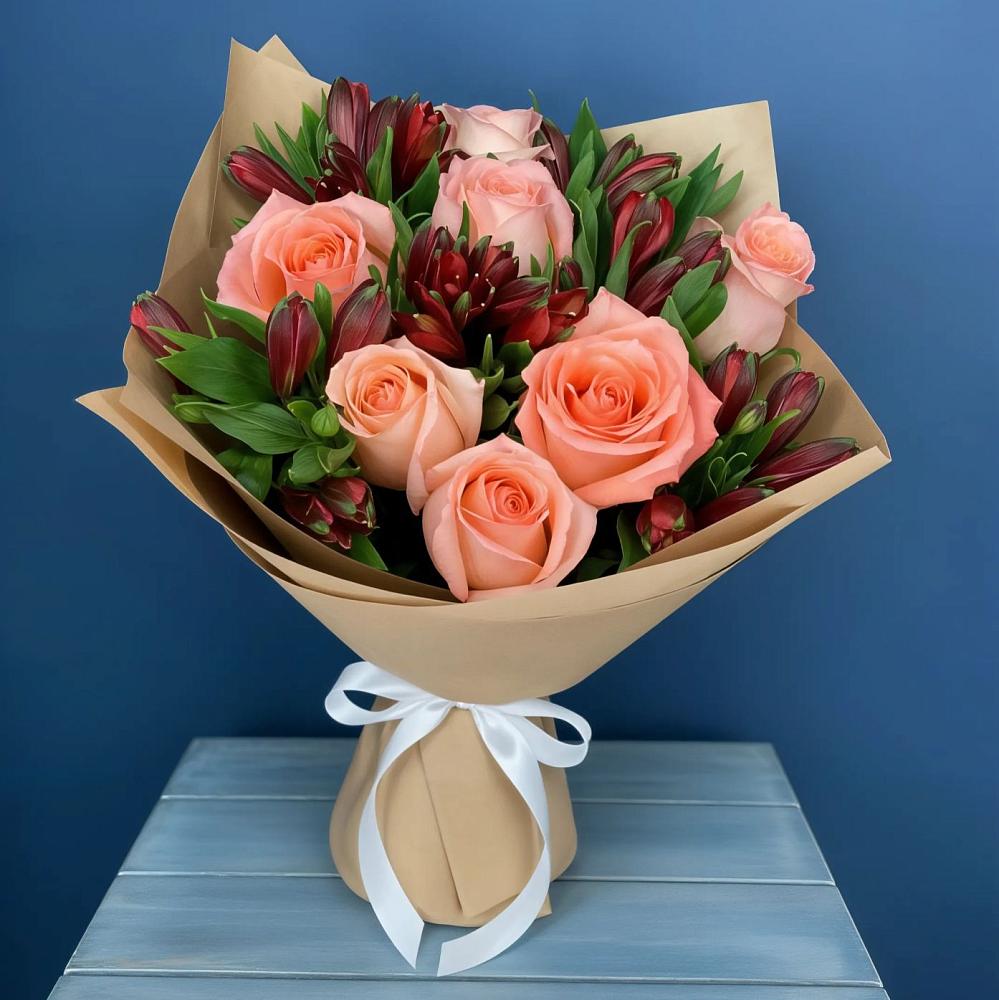 Букет цветов из: Розы и Альстромерии в Дединово