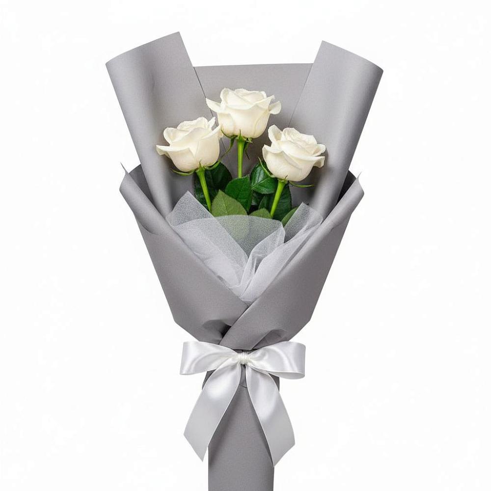 Букет 3 белые розы в Дединово