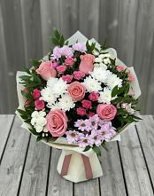 Букет цветов из:  Альстромерии, Гвоздики, Розы и Хризантемы в Дединово