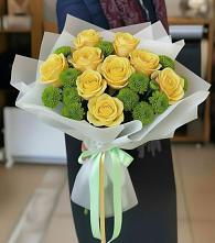 Букет цветов из:  Хризантемы и Розы в Дединово