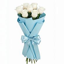 Букет 7 белых роз Проуд в Дединово