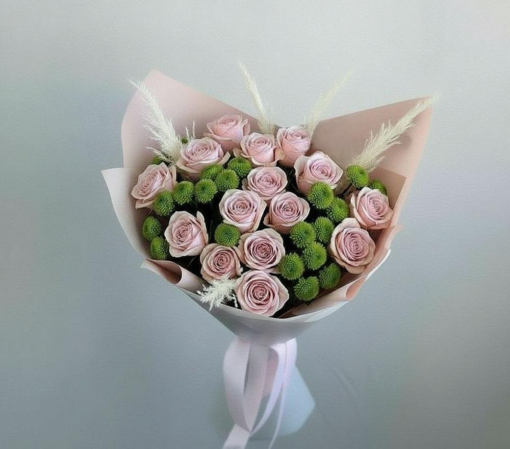 Букет цветов из: Розы и Хризантемы в Дединово