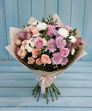 Букет цветов из:  Хризантемы, Розы и Альстромерии в Дединово