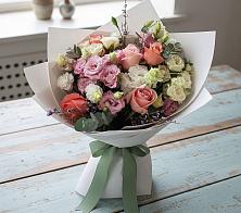 Букет цветов из:  Розы, Лизиантусы и Гвоздики #REPLACE_PRED# Дединово