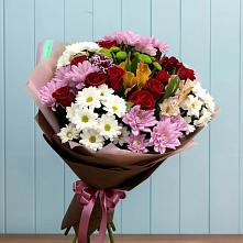 Букет цветов из:  Розы, Хризантемы и Альстромерии в Дединово