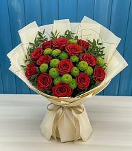 Букет цветов из:  Розы и Хризантемы #REPLACE_PRED# Дединово