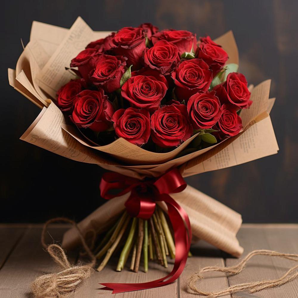 Букет 17 Красных роз Эдлесс Лав в Дединово
