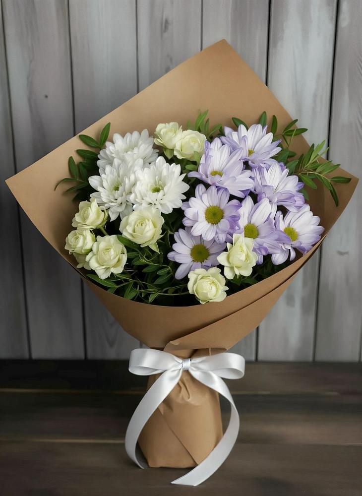 Букет цветов из: Хризантемы и Розы в Дединово